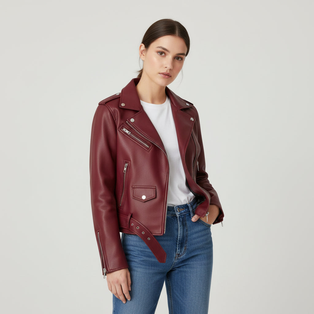 Vyana Collective PU Leather Jacket for Women