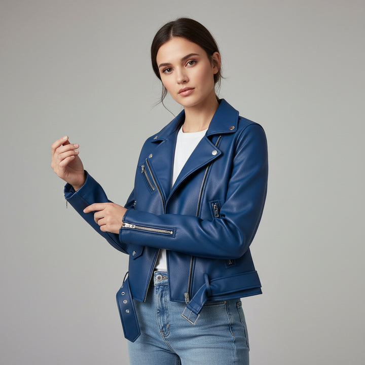 Vyana Collective PU Leather Jacket for Women