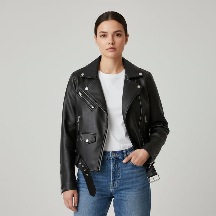 Vyana Collective PU Leather Jacket for Women