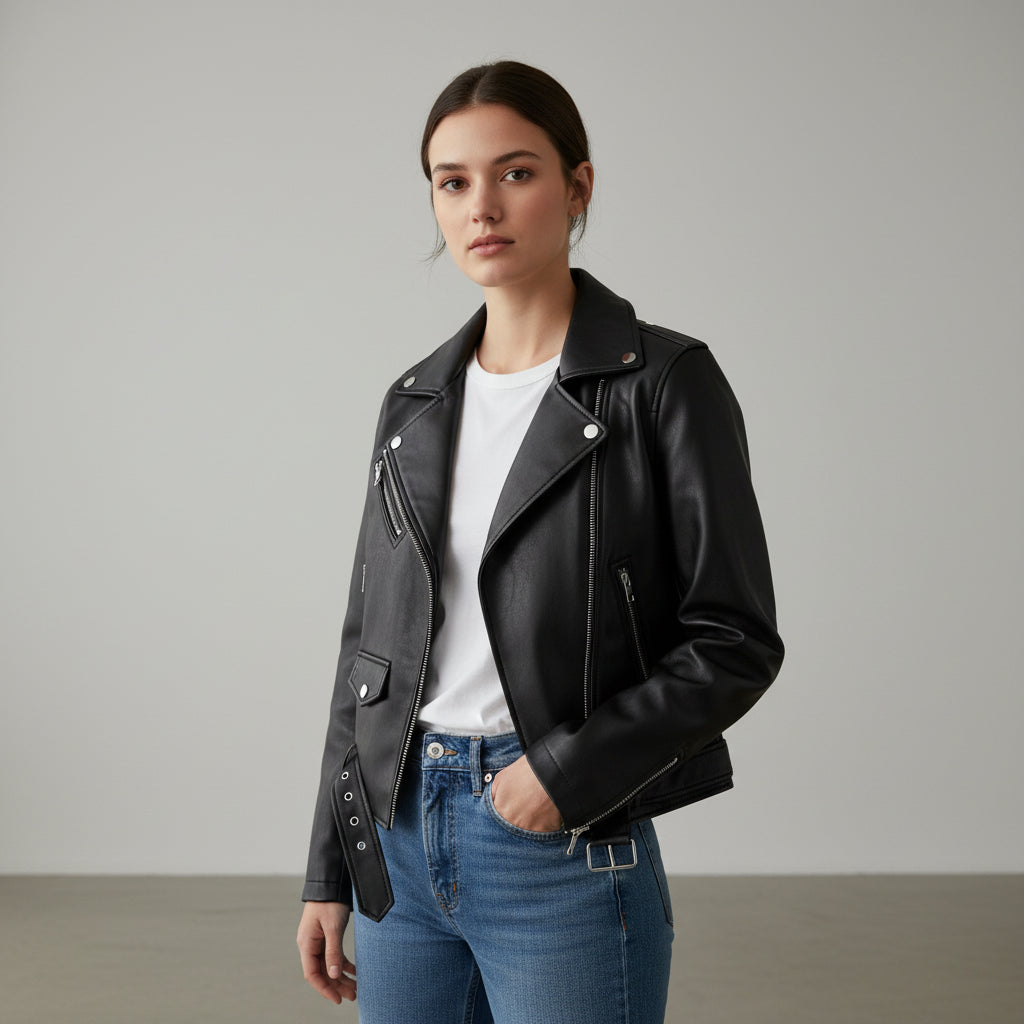 Vyana Collective PU Leather Jacket for Women