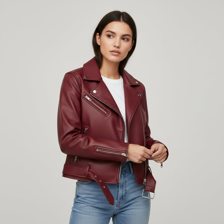 Vyana Collective PU Leather Jacket for Women