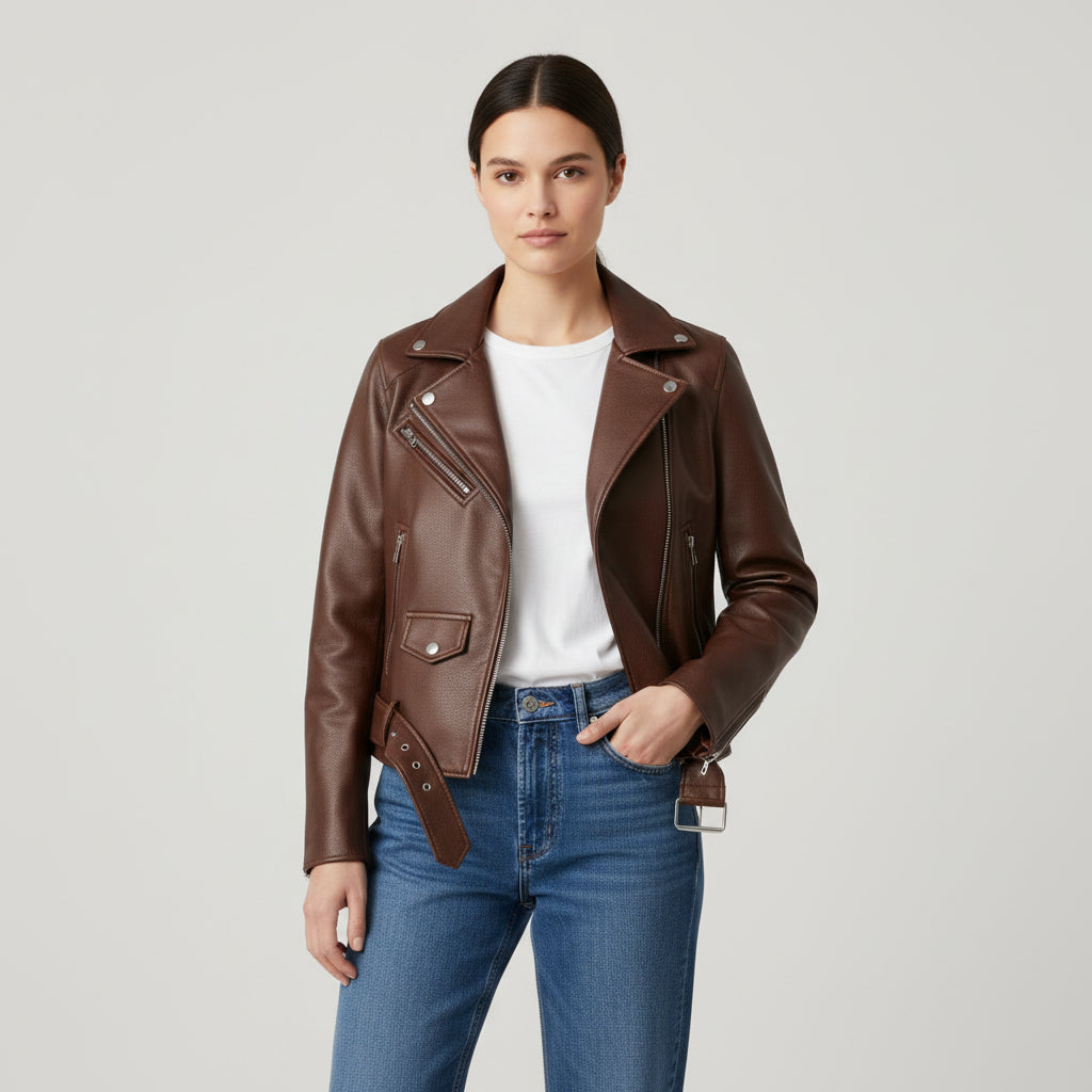Vyana Collective PU Leather Jacket for Women