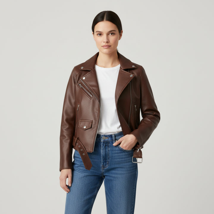Vyana Collective PU Leather Jacket for Women