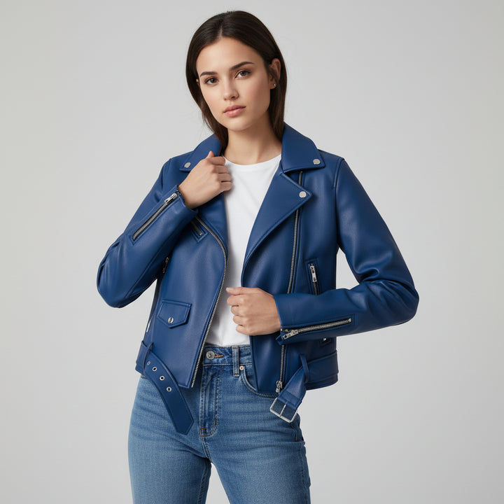 Vyana Collective PU Leather Jacket for Women