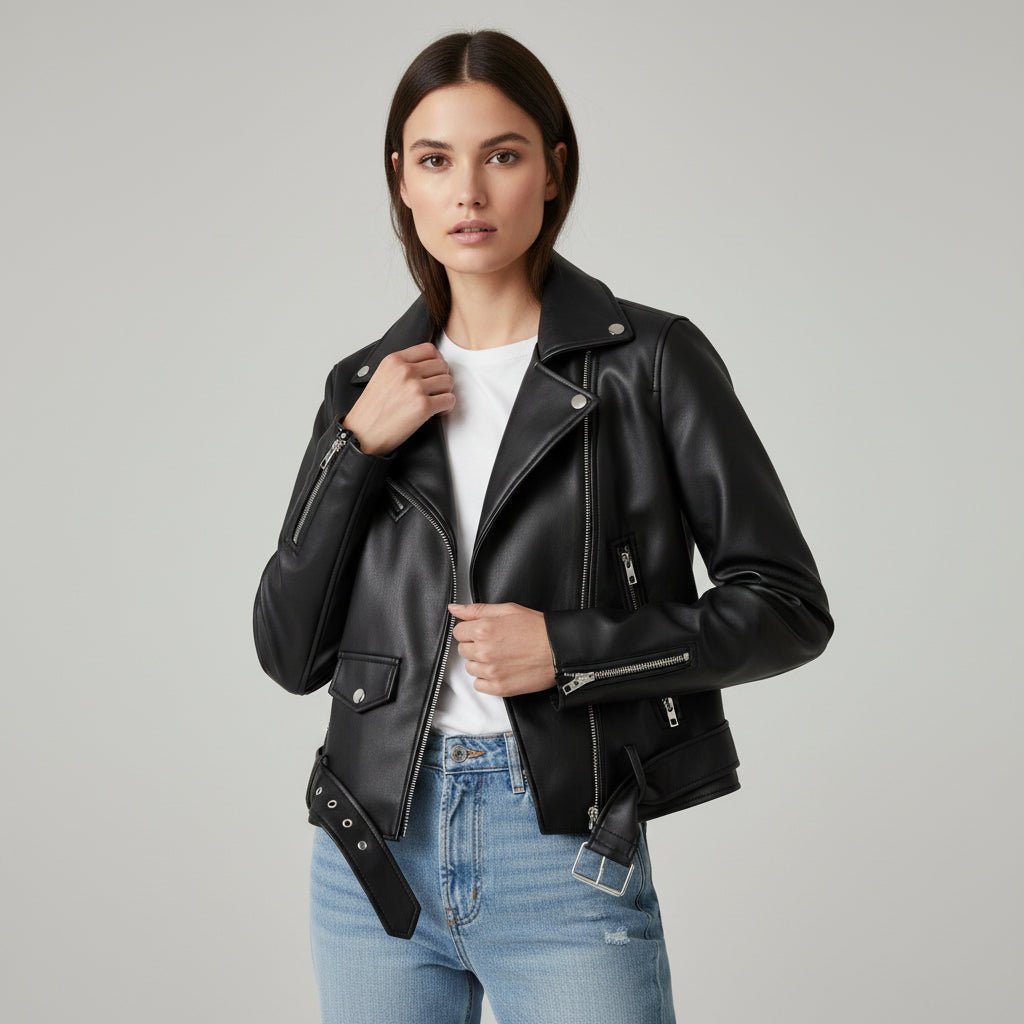 Vyana Collective PU Leather Jacket for Women