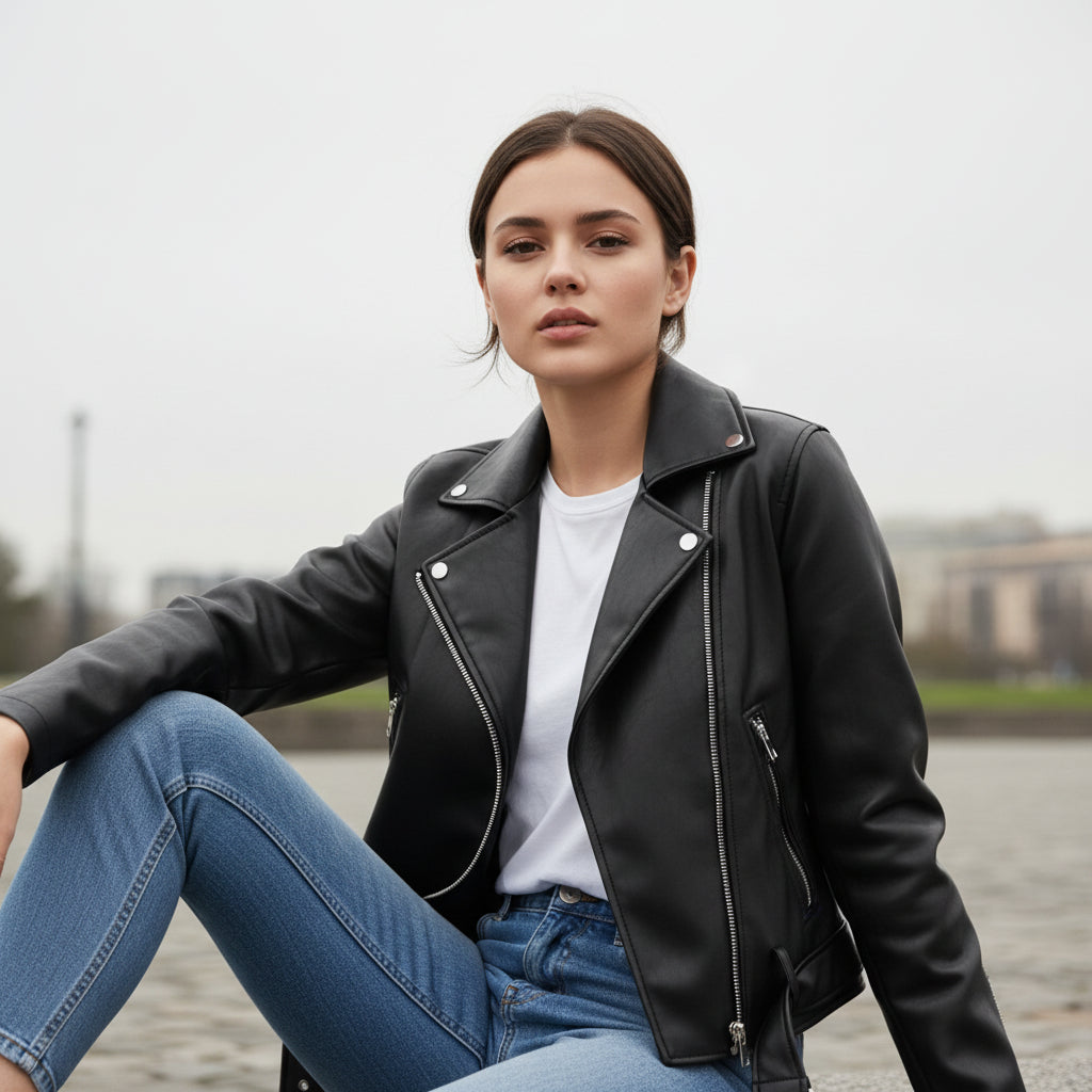 Vyana Collective PU Leather Jacket for Women