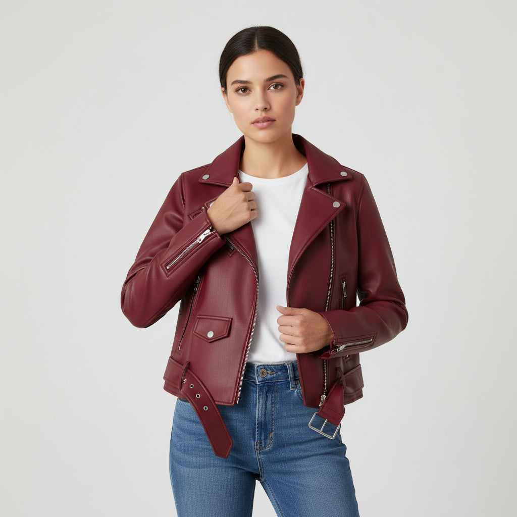 Vyana Collective PU Leather Jacket for Women