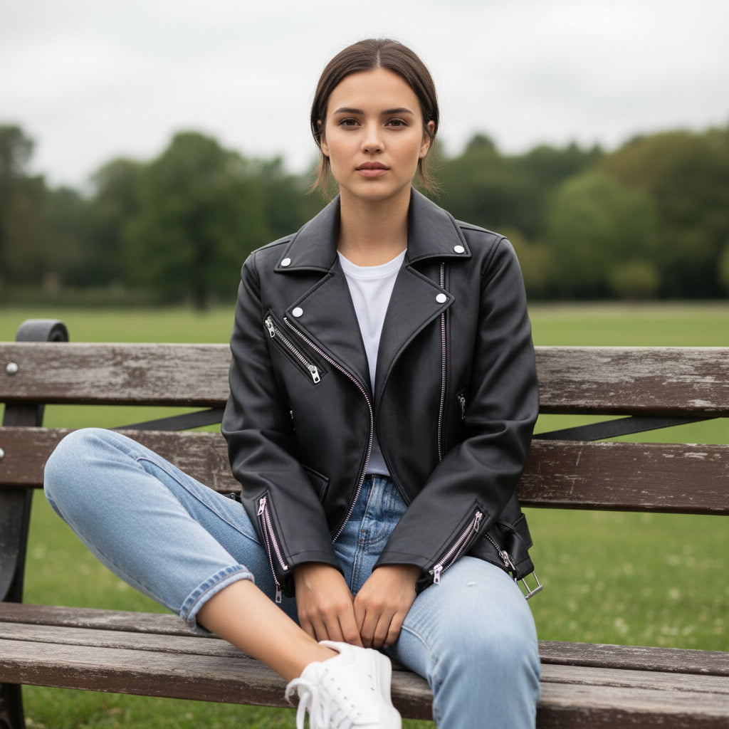 Vyana Collective PU Leather Jacket for Women