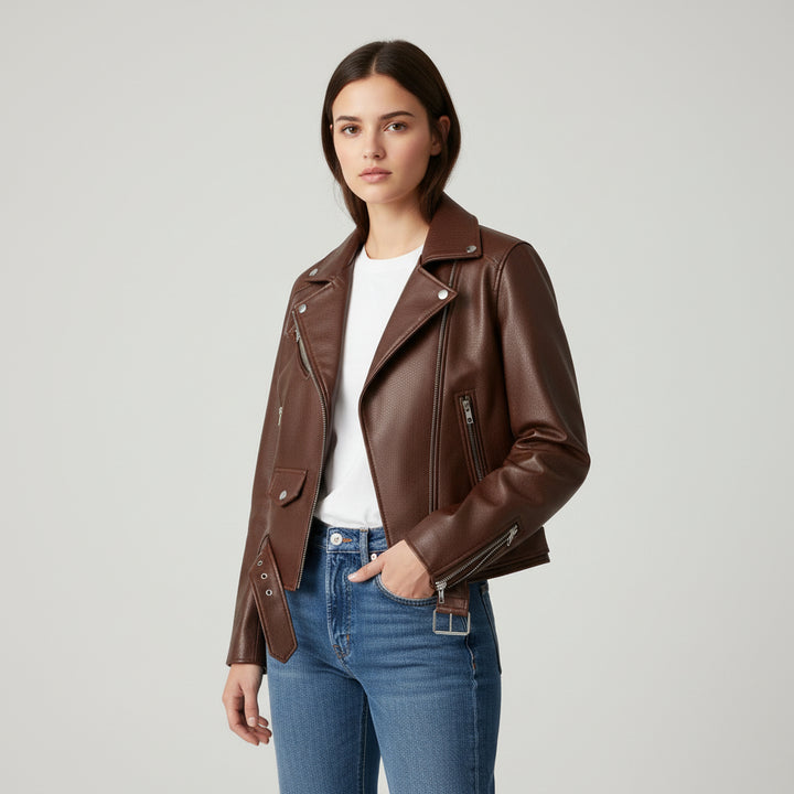 Vyana Collective PU Leather Jacket for Women