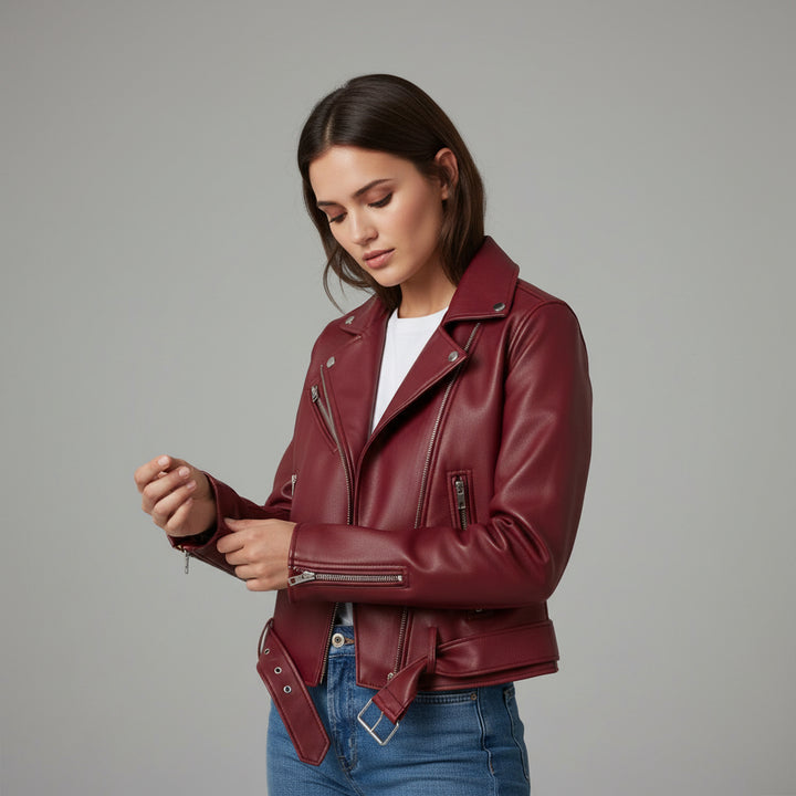 Vyana Collective PU Leather Jacket for Women