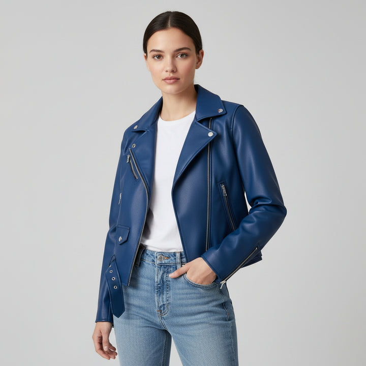 Vyana Collective PU Leather Jacket for Women